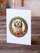 Load image into Gallery viewer, Havanese Christmas Flowers Greeting Cards - Blank Note Cards – 8-Pack of Artist-Designed Cards with Envelopes