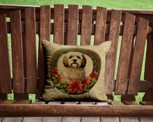 Load image into Gallery viewer, Havanese Christmas Flowers Throw Pillow - 14x14 Decorative Pillow – Art for Your Home &amp; Patio