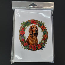 Load image into Gallery viewer, Irish Setter Christmas Flowers Greeting Cards - Blank Note Cards – 8-Pack of Artist-Designed Cards with Envelopes