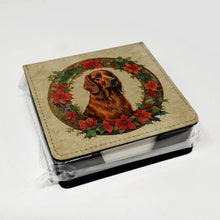 Load image into Gallery viewer, Irish Setter Christmas Flowers PU Leather Note Paper Holder