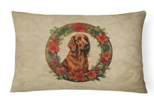 Load image into Gallery viewer, Irish Setter Christmas Flowers Throw Pillow
