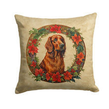 Load image into Gallery viewer, Irish Setter Christmas Flowers Throw Pillow - 14x14 Decorative Pillow – Art for Your Home &amp; Patio