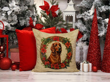 Load image into Gallery viewer, Irish Setter Christmas Flowers Throw Pillow