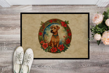Load image into Gallery viewer, Irish Terrier Christmas Flowers Doormat