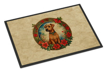 Load image into Gallery viewer, Irish Terrier Christmas Flowers Doormat