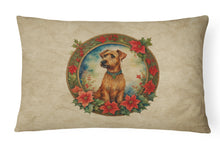 Load image into Gallery viewer, Irish Terrier Christmas Flowers Throw Pillow