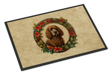 Load image into Gallery viewer, Irish Water Spaniel Christmas Flowers Doormat