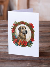 Load image into Gallery viewer, Irish Wolfhound Christmas Flowers Greeting Cards - Blank Note Cards – 8-Pack of Artist-Designed Cards with Envelopes