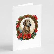 Load image into Gallery viewer, Irish Wolfhound Christmas Flowers Greeting Cards - Blank Note Cards – 8-Pack of Artist-Designed Cards with Envelopes