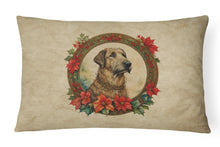 Load image into Gallery viewer, Irish Wolfhound Christmas Flowers Throw Pillow