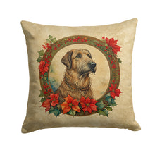 Load image into Gallery viewer, Irish Wolfhound Christmas Flowers Throw Pillow - 14x14 Decorative Pillow – Art for Your Home &amp; Patio
