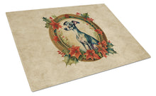 Load image into Gallery viewer, Italian Greyhound Christmas Flowers Glass Cutting Boards – Durable, Decorative Kitchen Art