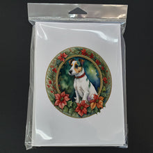 Load image into Gallery viewer, Jack Russell Terrier Christmas Flowers Greeting Cards - Blank Note Cards – 8-Pack of Artist-Designed Cards with Envelopes