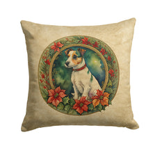 Load image into Gallery viewer, Jack Russell Terrier Christmas Flowers Throw Pillow - 14x14 Decorative Pillow – Art for Your Home &amp; Patio