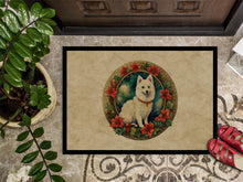 Load image into Gallery viewer, Japanese Spitz Christmas Flowers Doormat-24x36 Indoor / Outdoor Rug | Made in USA