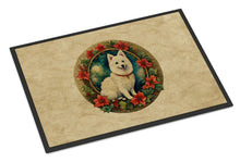 Load image into Gallery viewer, Japanese Spitz Christmas Flowers Doormat-24x36 Indoor / Outdoor Rug | Made in USA