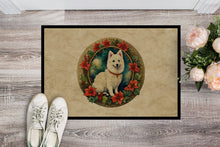 Load image into Gallery viewer, Japanese Spitz Christmas Flowers Doormat