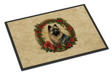 Load image into Gallery viewer, Keeshond Christmas Flowers Doormat-24x36 Indoor / Outdoor Rug | Made in USA