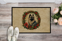 Load image into Gallery viewer, Keeshond Christmas Flowers Doormat
