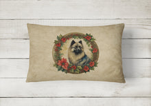Load image into Gallery viewer, Keeshond Christmas Flowers Throw Pillow