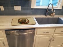 Load image into Gallery viewer, Komondor Christmas Flowers Dish Drying Mat