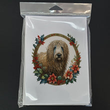 Load image into Gallery viewer, Komondor Christmas Flowers Greeting Cards - Blank Note Cards – 8-Pack of Artist-Designed Cards with Envelopes