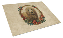 Load image into Gallery viewer, Komondor Christmas Flowers Glass Cutting Boards – Durable, Decorative Kitchen Art