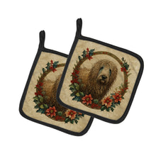 Load image into Gallery viewer, Komondor Christmas Flowers Pot Holders - Set of 2 Decorative Kitchen Helpers | Made in the USA
