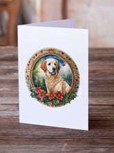 Load image into Gallery viewer, Kuvasz Christmas Flowers Greeting Cards - Blank Note Cards – 8-Pack of Artist-Designed Cards with Envelopes