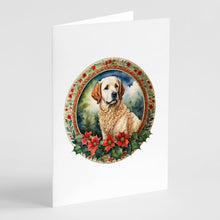 Load image into Gallery viewer, Kuvasz Christmas Flowers Greeting Cards - Blank Note Cards – 8-Pack of Artist-Designed Cards with Envelopes