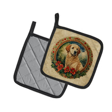 Load image into Gallery viewer, Kuvasz Christmas Flowers Pot Holders - Set of 2 Decorative Kitchen Helpers | Made in the USA