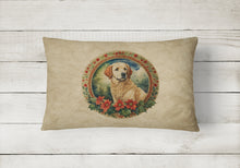 Load image into Gallery viewer, Kuvasz Christmas Flowers Throw Pillow