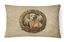 Load image into Gallery viewer, Kuvasz Christmas Flowers Throw Pillow