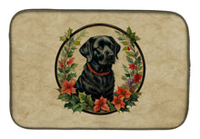 Load image into Gallery viewer, Labrador Retriever Christmas Flowers Dish Drying Mat