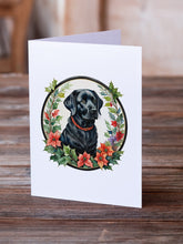 Load image into Gallery viewer, Labrador Retriever Christmas Flowers Greeting Cards - Blank Note Cards – 8-Pack of Artist-Designed Cards with Envelopes