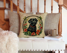 Load image into Gallery viewer, Labrador Retriever Christmas Flowers Throw Pillow - 14x14 Decorative Pillow – Art for Your Home &amp; Patio