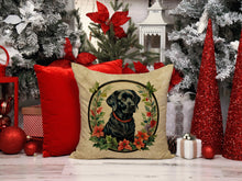Load image into Gallery viewer, Labrador Retriever Christmas Flowers Throw Pillow