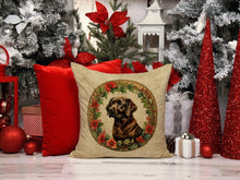Load image into Gallery viewer, Labrador Retriever Christmas Flowers Throw Pillow