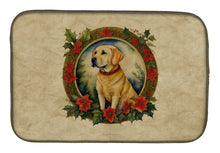 Load image into Gallery viewer, Labrador Retriever Christmas Flowers Dish Drying Mat