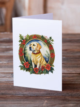 Load image into Gallery viewer, Labrador Retriever Christmas Flowers Greeting Cards - Blank Note Cards – 8-Pack of Artist-Designed Cards with Envelopes