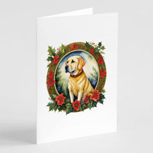 Load image into Gallery viewer, Labrador Retriever Christmas Flowers Greeting Cards - Blank Note Cards – 8-Pack of Artist-Designed Cards with Envelopes