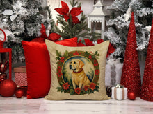 Load image into Gallery viewer, Labrador Retriever Christmas Flowers Throw Pillow