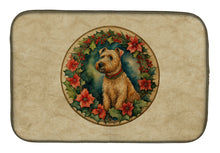 Load image into Gallery viewer, Lakeland Terrier Christmas Flowers Dish Drying Mat