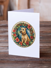 Load image into Gallery viewer, Lakeland Terrier Christmas Flowers Greeting Cards - Blank Note Cards – 8-Pack of Artist-Designed Cards with Envelopes