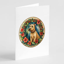 Load image into Gallery viewer, Lakeland Terrier Christmas Flowers Greeting Cards - Blank Note Cards – 8-Pack of Artist-Designed Cards with Envelopes