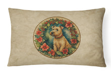 Load image into Gallery viewer, Lakeland Terrier Christmas Flowers Throw Pillow
