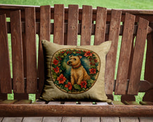 Load image into Gallery viewer, Lakeland Terrier Christmas Flowers Throw Pillow - 14x14 Decorative Pillow – Art for Your Home &amp; Patio
