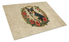 Load image into Gallery viewer, Lancashire Heeler Christmas Flowers Glass Cutting Boards – Durable, Decorative Kitchen Art