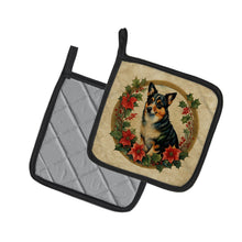 Load image into Gallery viewer, Lancashire Heeler Christmas Flowers Pot Holders - Set of 2 Decorative Kitchen Helpers | Made in the USA