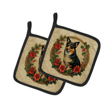 Load image into Gallery viewer, Lancashire Heeler Christmas Flowers Pot Holders - Set of 2 Decorative Kitchen Helpers | Made in the USA